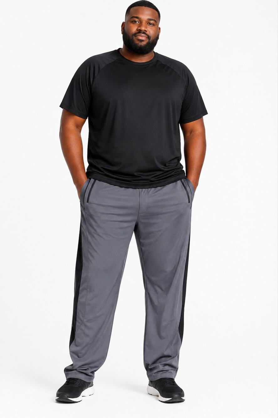 All in Motion Men's Run Knit Pants Gray Black Stripe Size XXXL 3XL NWT